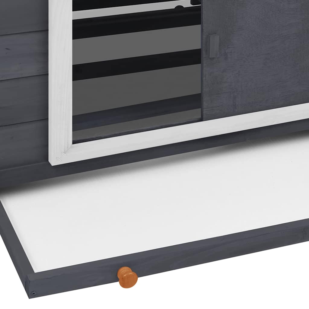 vidaXL Κοτέτσι Γκρι & Λευκό 150 x 96 x 110 εκ. από Μασίφ Ξύλο Ελάτης
