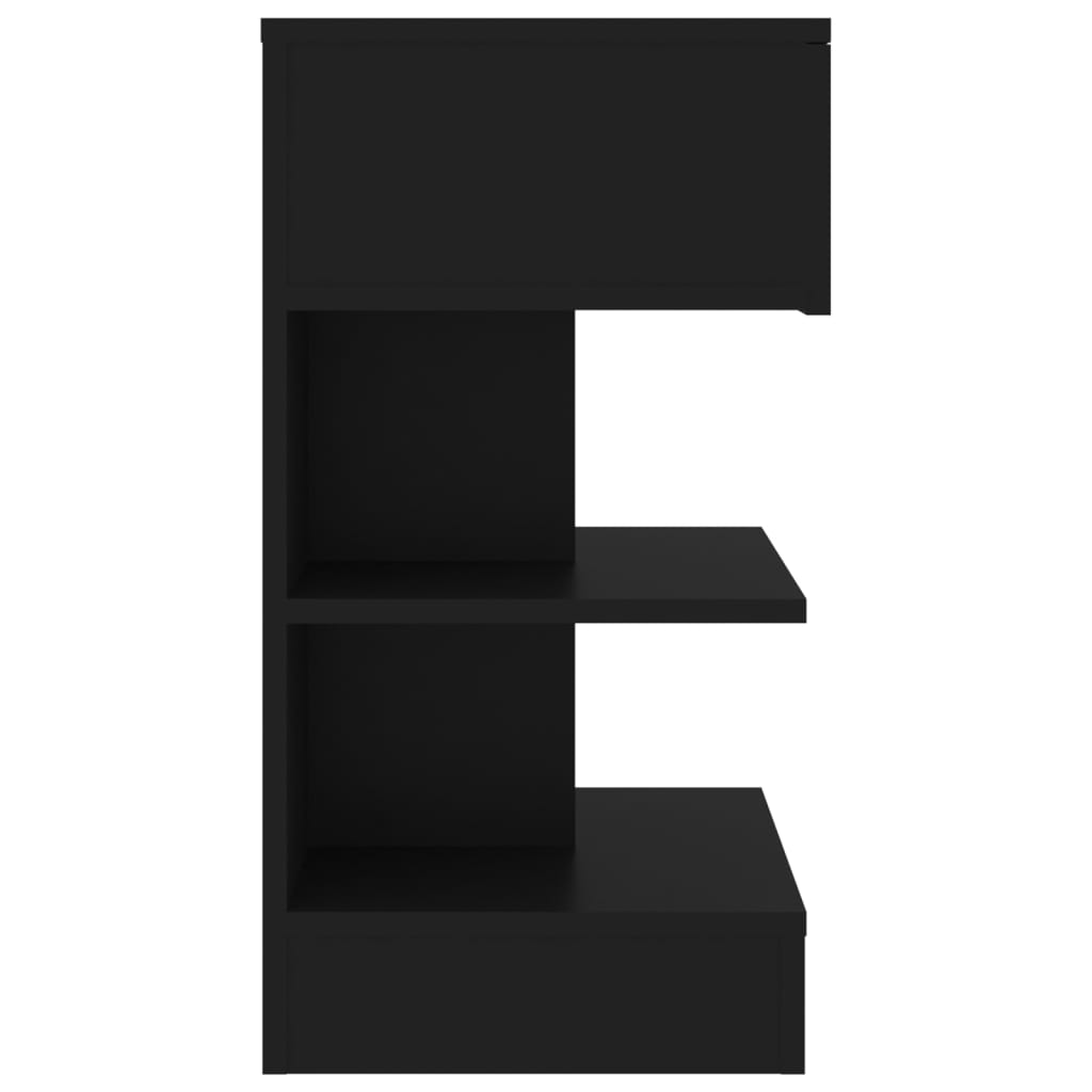 vidaXL Κομοδίνο Μαύρο 40 x 35 x 65 εκ. από Επεξ. Ξύλο