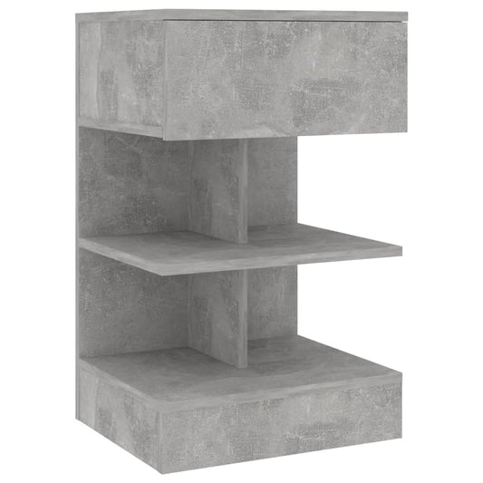 vidaXL Κομοδίνο Γκρι Σκυροδέματος 40 x 35 x 65 εκ. από Επεξ. Ξύλο