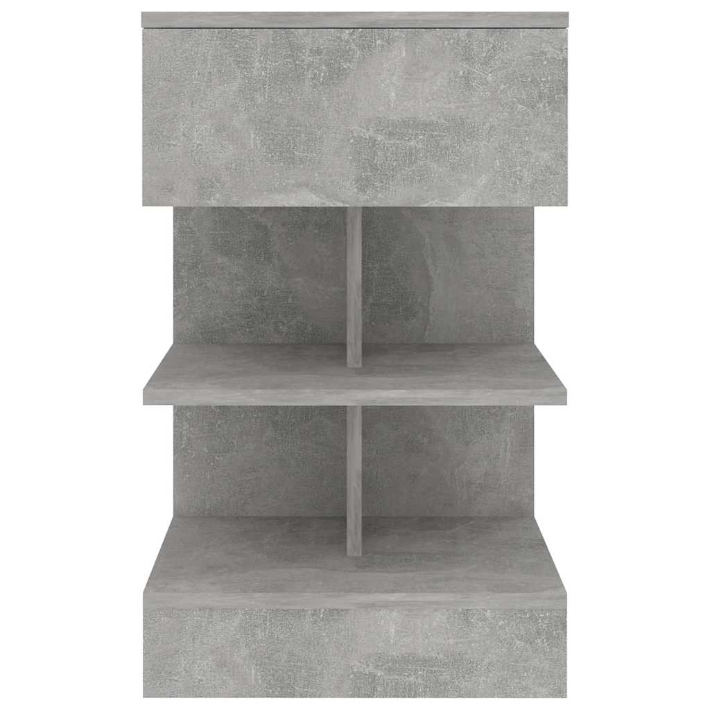 vidaXL Κομοδίνο Γκρι Σκυροδέματος 40 x 35 x 65 εκ. από Επεξ. Ξύλο