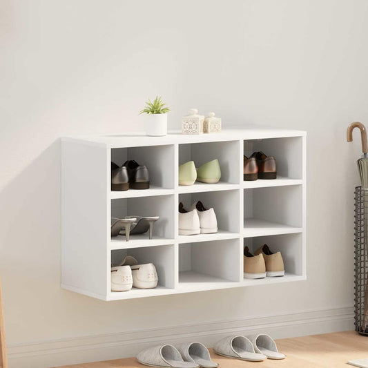 vidaXL Ντουλάπα Παπουτσιών Λευκό 77,5 x 30 x 51 εκ. Επεξεργασμένο ξύλο