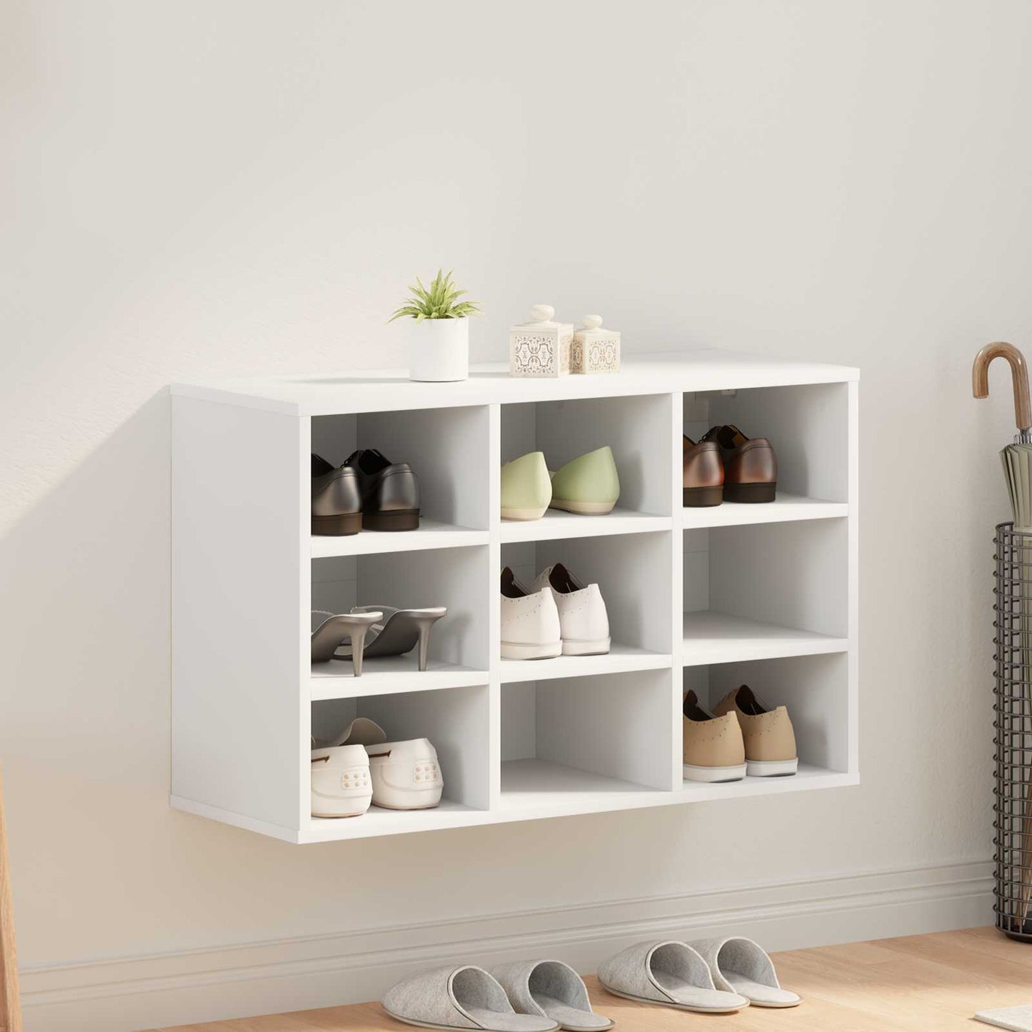 vidaXL Ντουλάπα Παπουτσιών 77,5 x 30 x 51 εκ. Επεξεργασμένο Ξύλο Λευκό