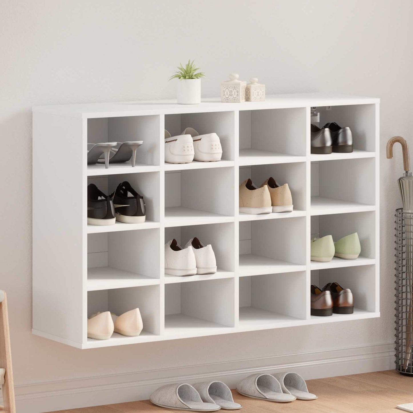 vidaXL Ντουλάπα Παπουτσιών 103 x 30 x 67 εκ. Επεξεργασμένο Ξύλο Λευκό