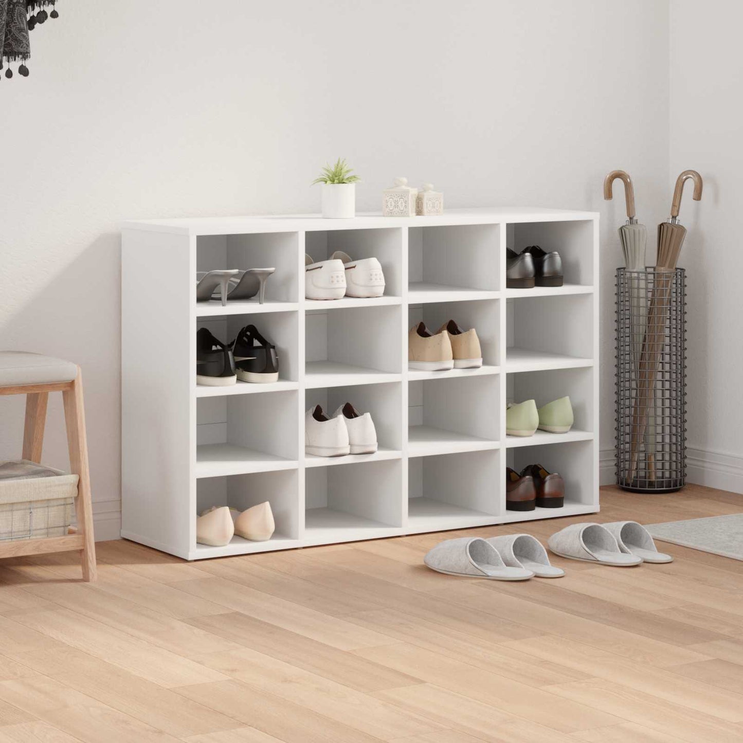 vidaXL Ντουλάπα Παπουτσιών 103 x 30 x 67 εκ. Επεξεργασμένο Ξύλο Λευκό