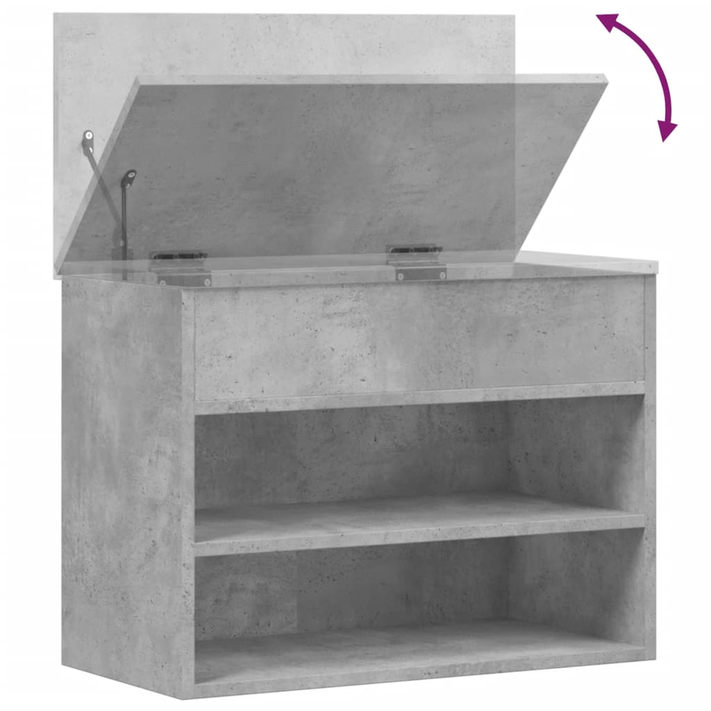 vidaXL Παπουτσοθήκη Γκρι Σκυροδέματος 60 x 30 x 45 εκ. από Επεξ. Ξύλο