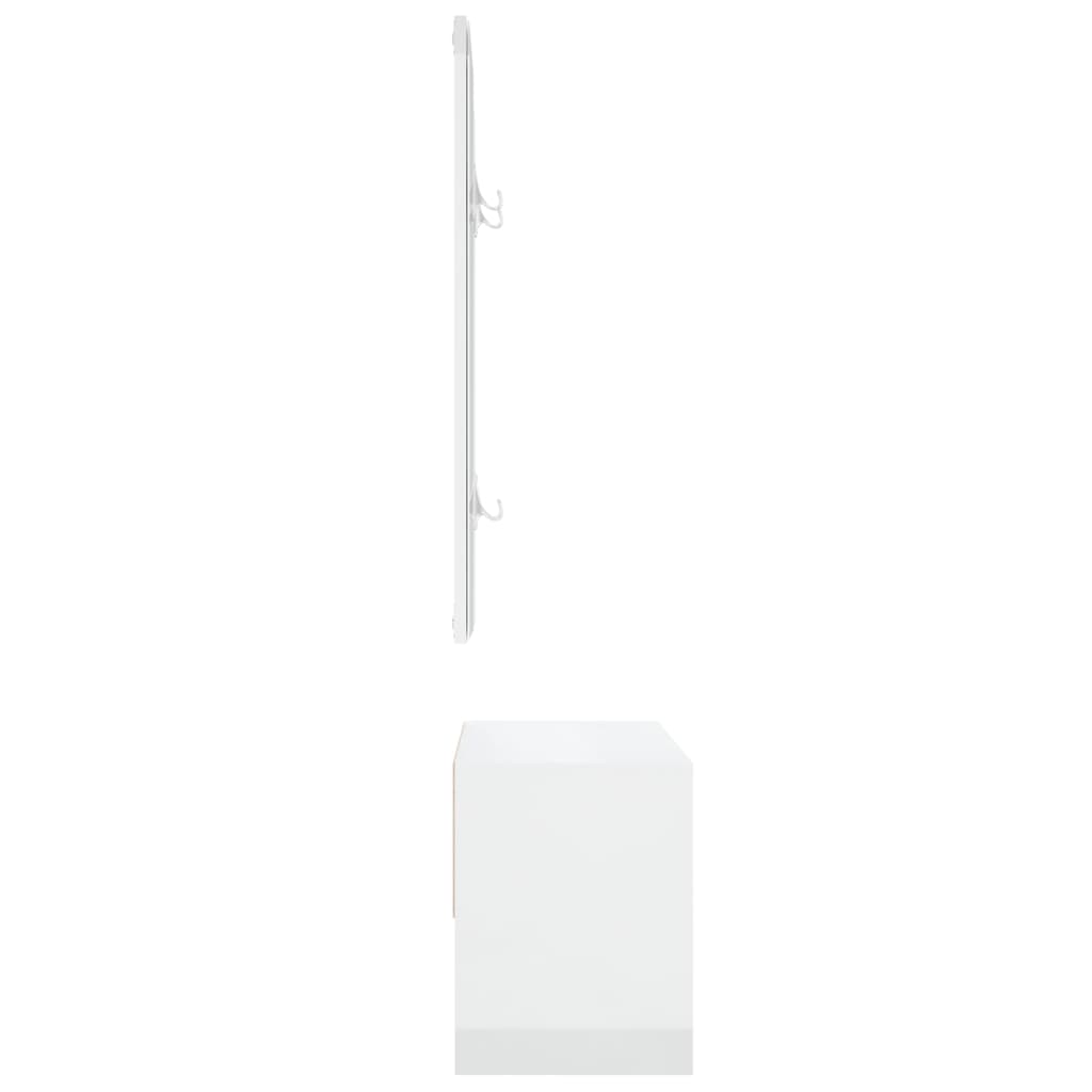 vidaXL Σετ Επίπλων Διαδρόμου Γυαλιστερό Λευκό από Επεξεργασμένο Ξύλο