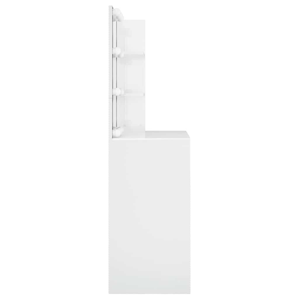 vidaXL Μπουντουάρ με LED Γυαλιστερό Λευκό 74,5 x 40 x 141 εκ.