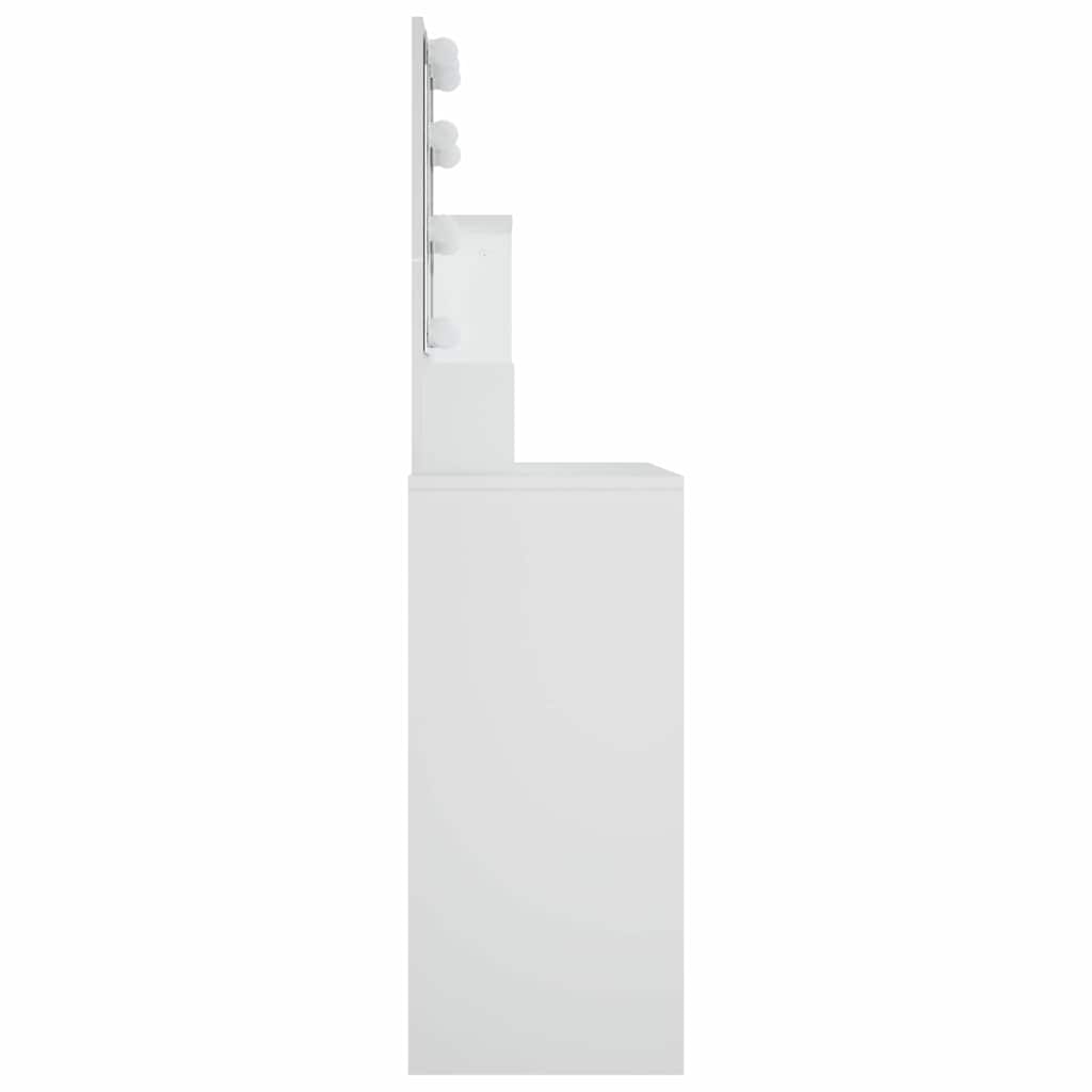 vidaXL Μπουντουάρ με LED Σετ Λευκό 86,5 x 35 x 136 εκ.