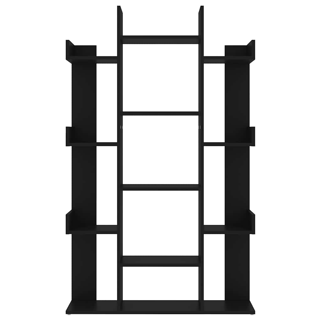 vidaXL Βιβλιοθήκη Μαύρη 86 x 25,5 x 140 εκ. από Επεξ. Ξύλο