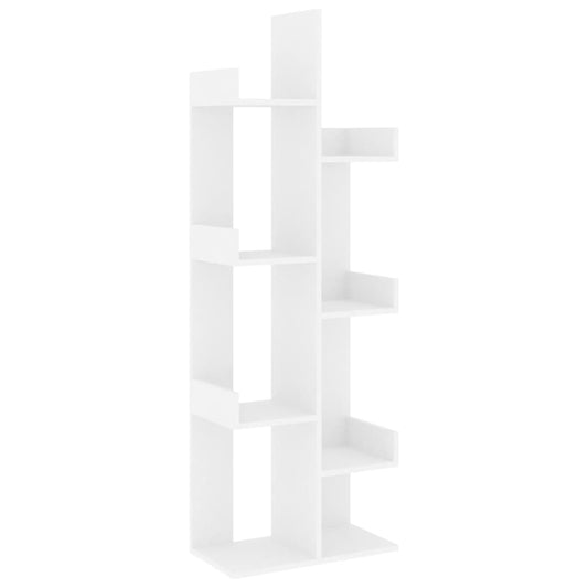 vidaXL Βιβλιοθήκη Λευκή 48 x 25,5 x 140 εκ. από Επεξ. Ξύλο