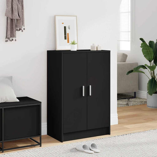 vidaXL Παπουτσοθήκη Μαύρη 60 x 35 x 92 εκ. από Επεξ. Ξύλο