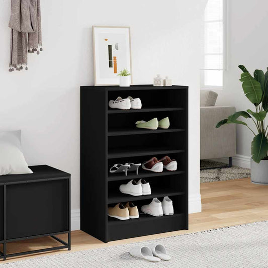 vidaXL Παπουτσοθήκη Μαύρη 60 x 35 x 92 εκ. από Επεξ. Ξύλο