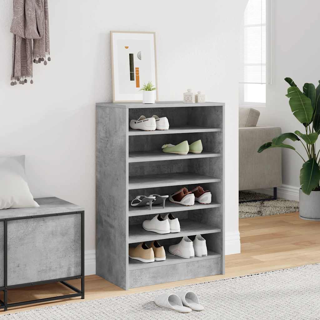 vidaXL Παπουτσοθήκη Γκρι Σκυροδέματος 60 x 35 x 92 εκ. από Επεξ. Ξύλο