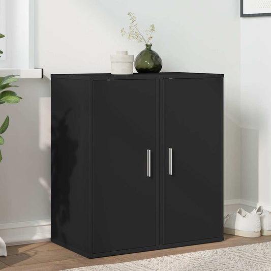 vidaXL Παπουτσοθήκες 2 τεμ. Μαύρες 32 x 35 x 70 εκ. από Μοριοσανίδα