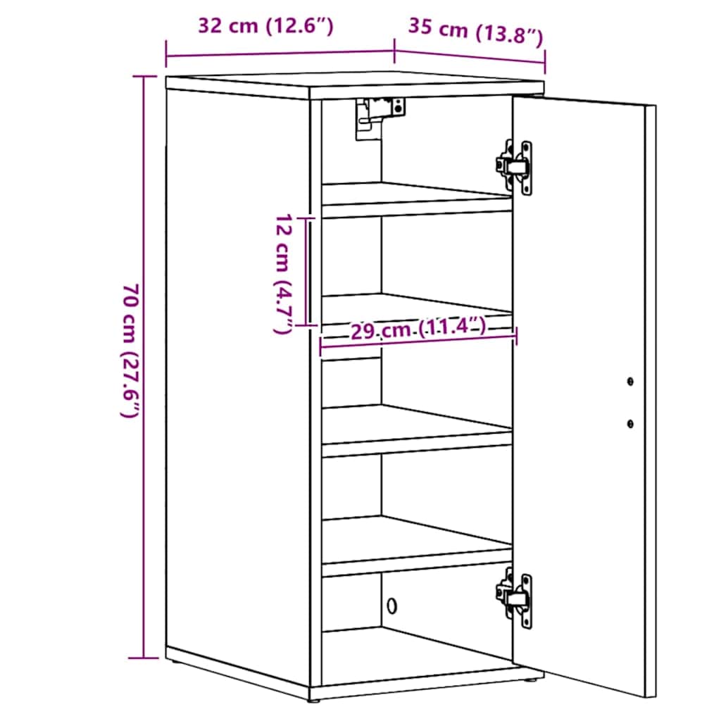 vidaXL Παπουτσοθήκες 2 τεμ. Sonoma Δρυς 32x35x70 εκ. από Μοριοσανίδα