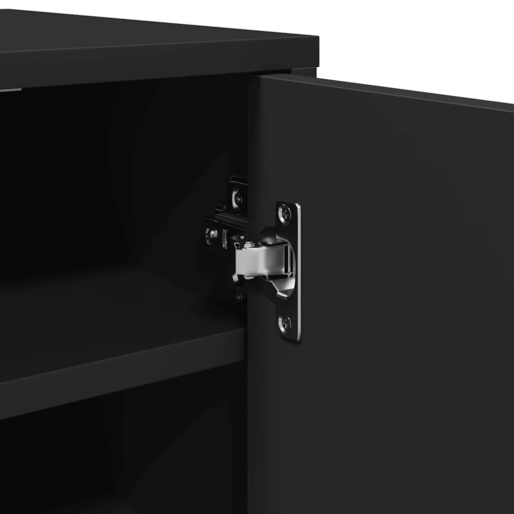 vidaXL Παπουτσοθήκη Μαύρη 32 x 35 x 92 εκ. από Επεξ. Ξύλο