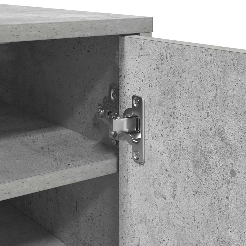 vidaXL Παπουτσοθήκη Γκρι Σκυροδέματος 32 x 35 x 92 εκ. από Επεξ. Ξύλο