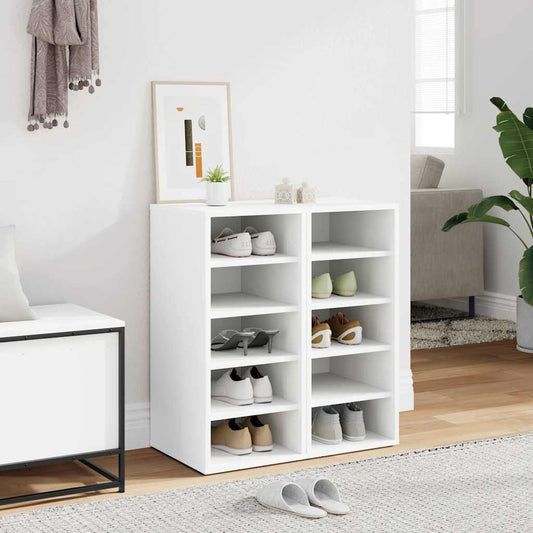 vidaXL Παπουτσοθήκες 2 τεμ. Λευκές 31,5 x 35 x 70 εκ. από Επεξ. Ξύλο