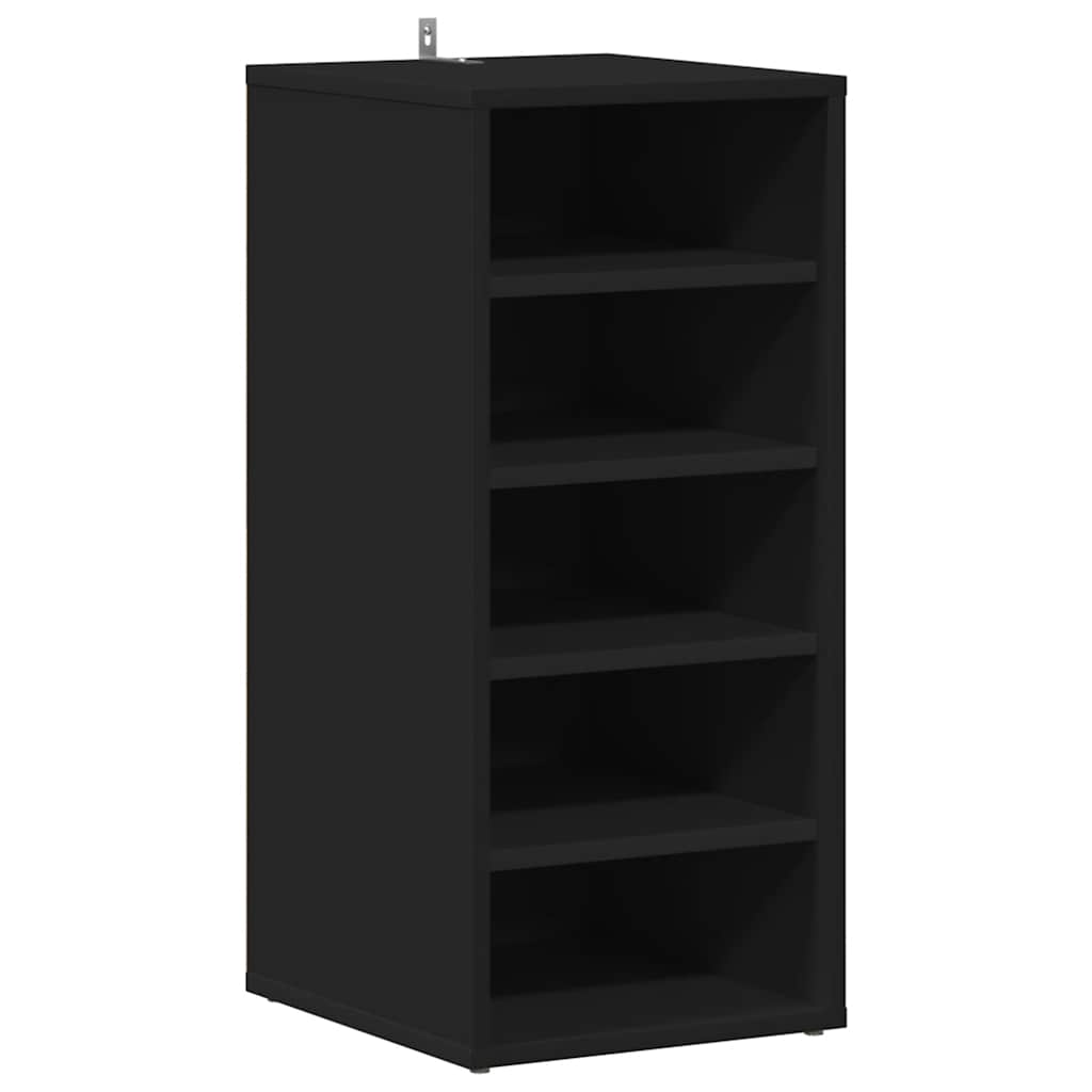 vidaXL Παπουτσοθήκες 2 τεμ. Μαύρες 31,5 x 35 x 70 εκ. από Επεξ. Ξύλο