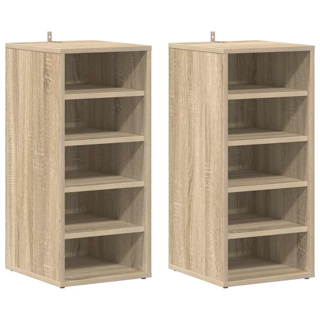 vidaXL Παπουτσοθήκες 2 τεμ. Sonoma Δρυς 31,5x35x70 εκ. από Επεξ. Ξύλο