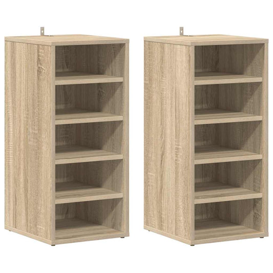 vidaXL Παπουτσοθήκες 2 τεμ. Sonoma Δρυς 31,5x35x70 εκ. από Επεξ. Ξύλο