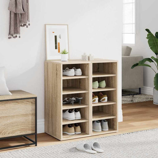 vidaXL Παπουτσοθήκες 2 τεμ. Sonoma Δρυς 31,5x35x70 εκ. από Επεξ. Ξύλο