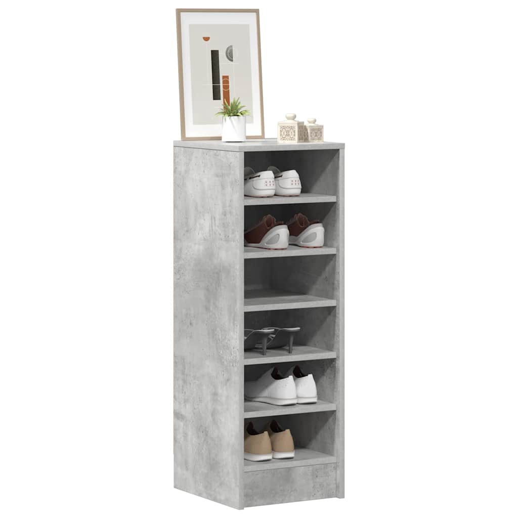 vidaXL Παπουτσοθήκη Γκρι Σκυροδέματος 31,5x35x90 εκ. από Επεξ. Ξύλο
