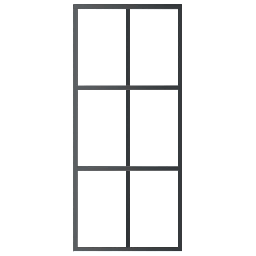 vidaXL Συρόμενη Πόρτα με Σετ Υλικού ESG Γυαλί & Αλουμίνιο 90 x 205 εκ.