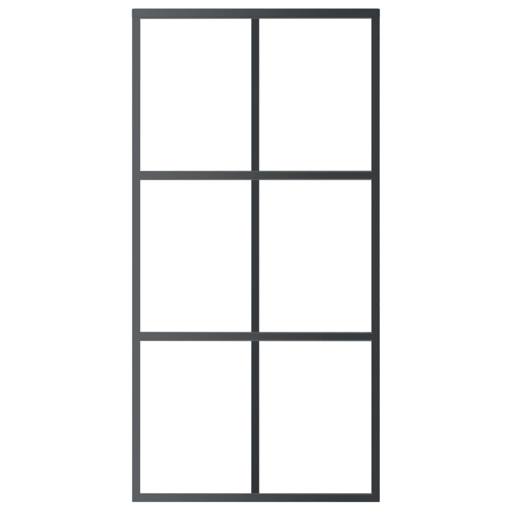 vidaXL Συρόμενη Πόρτα με Σετ Υλικού ESG Γυαλί & Αλουμίνιο 102 x 205 εκ.