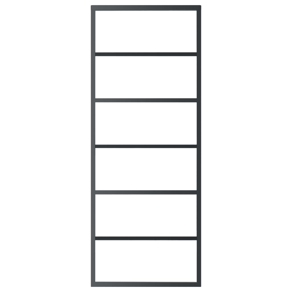 vidaXL Συρόμενη Πόρτα με Σετ Υλικού ESG Γυαλί & Αλουμίνιο 76 x 205 εκ.