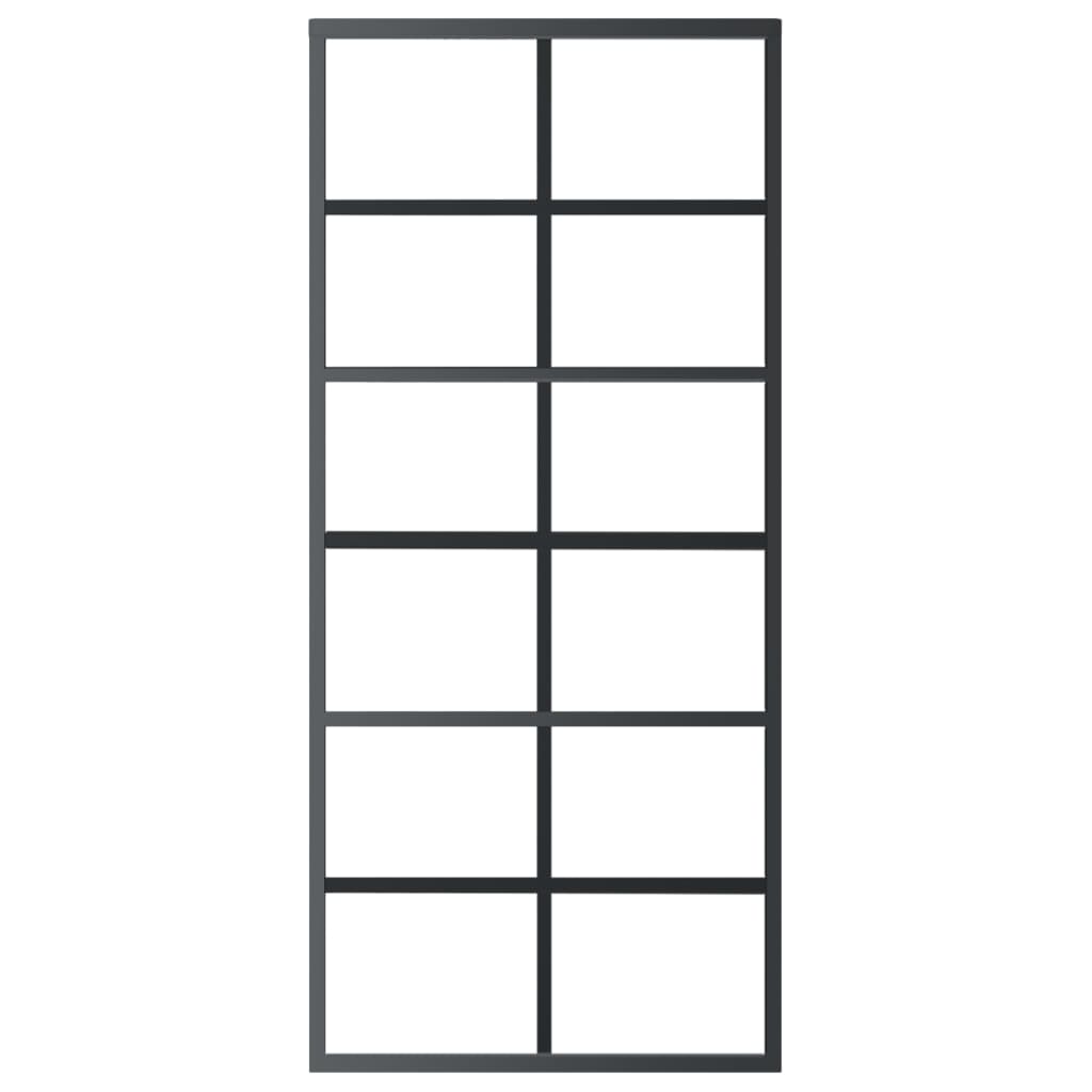 vidaXL Συρόμενη Πόρτα με Σετ Υλικού ESG Γυαλί & Αλουμίνιο 90 x 205 εκ.