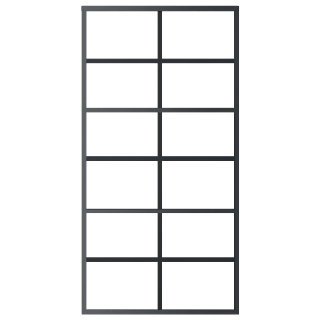 vidaXL Συρόμενη Πόρτα με Σετ Υλικού ESG Γυαλί & Αλουμίνιο 102 x 205 εκ.