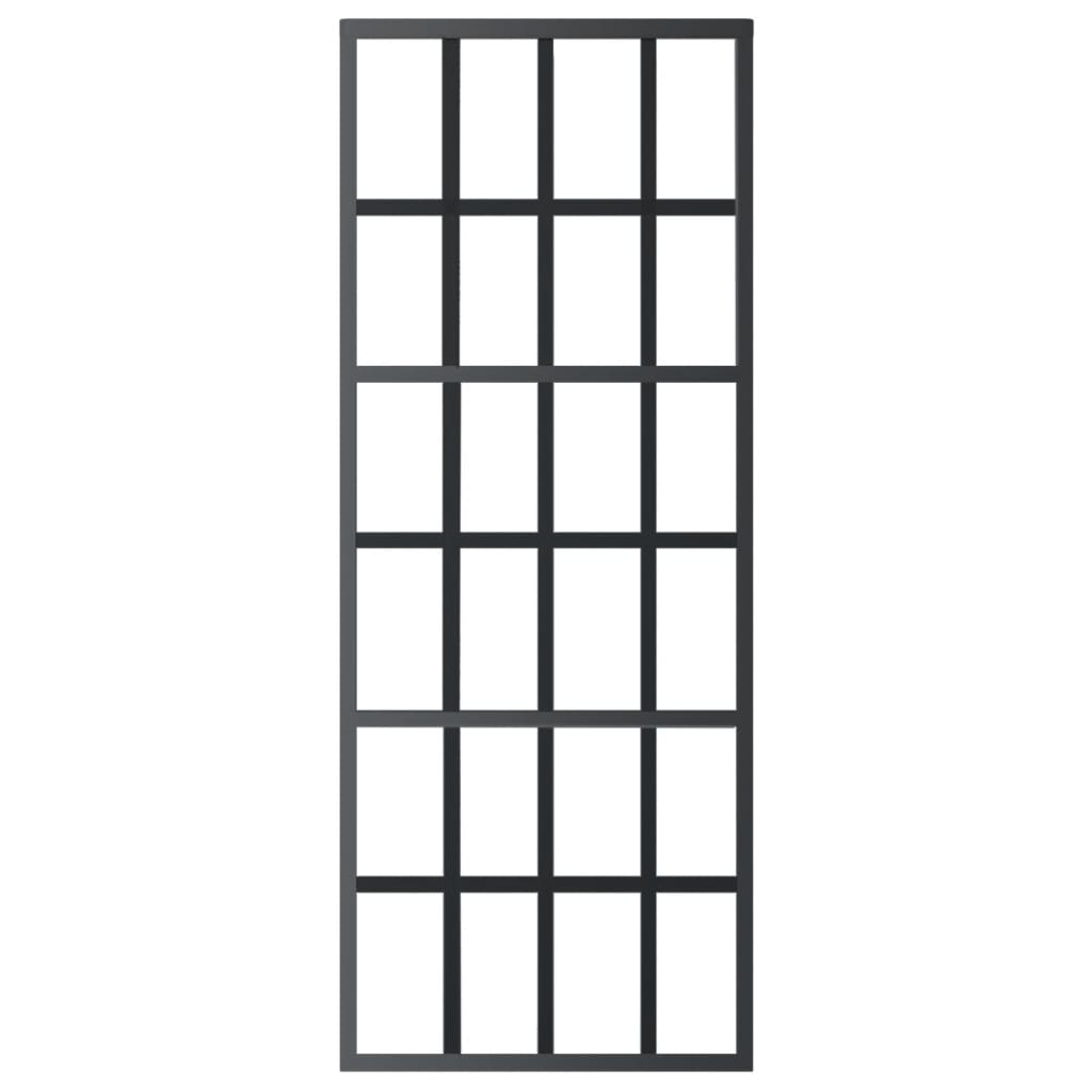 vidaXL Συρόμενη Πόρτα με Σετ Υλικού ESG Γυαλί & Αλουμίνιο 76 x 205 εκ.