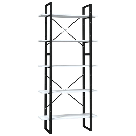 vidaXL Βιβλιοθήκη με 5 Ράφια Λευκή 80 x 30 x 175 εκ. από Επεξ. Ξύλο