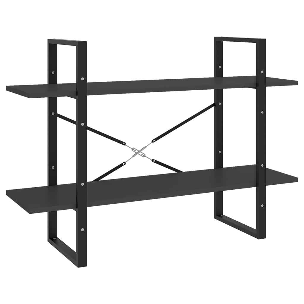 vidaXL Βιβλιοθήκη με 5 Ράφια Γκρι 100 x 30 x 175 εκ. από Επεξ. Ξύλο