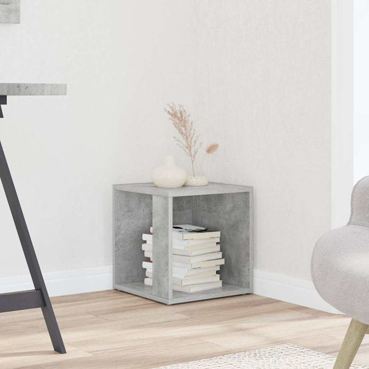 vidaXL Τραπέζι Βοηθητικό Γκρι Σκυροδέματος 33x33x34,5 εκ. Επεξ. Ξύλο
