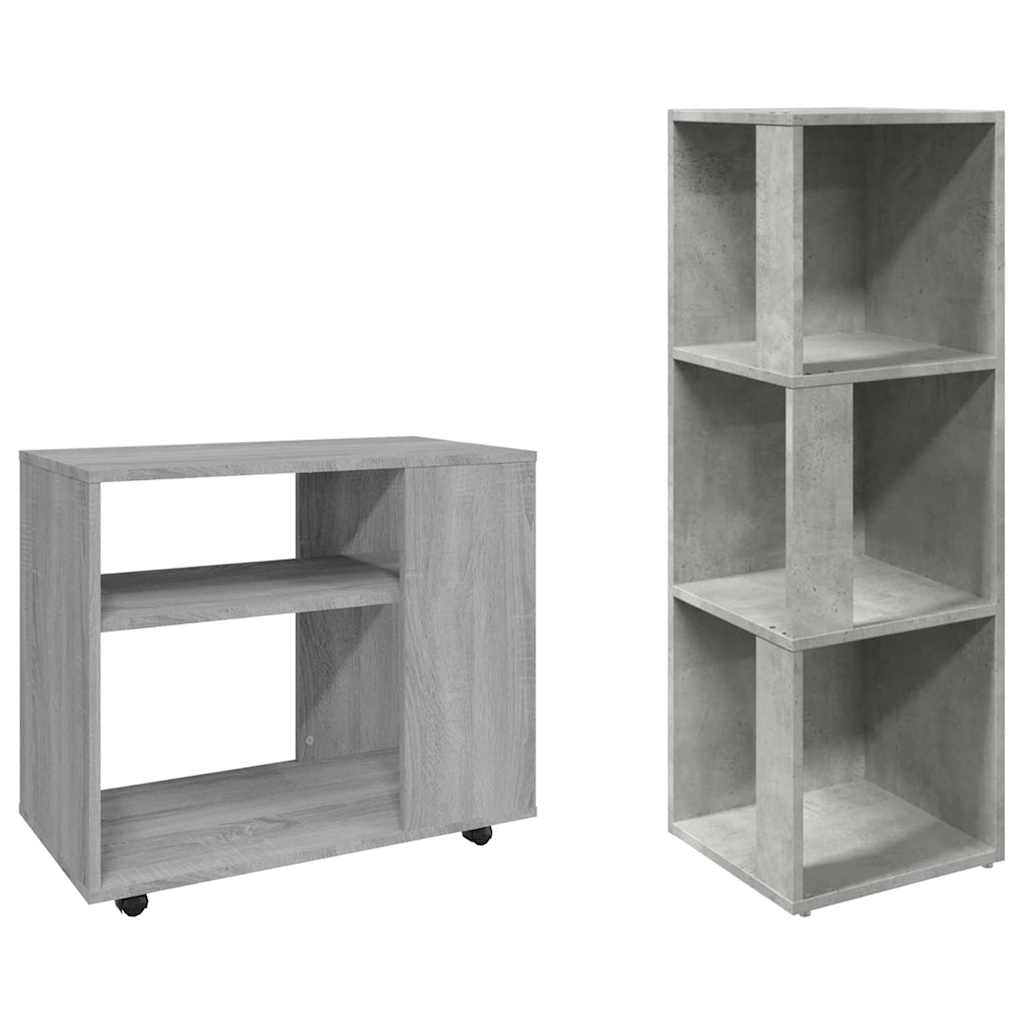 vidaXL Ντουλάπι Γωνιακό Γκρι Σκυροδέματος 33x33x100εκ. από Επεξ. Ξύλο
