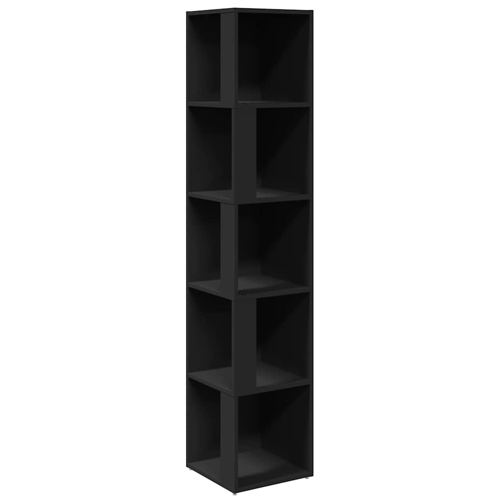 vidaXL Ντουλάπι Γωνία Μαύρο 33 x 33 x 164,5 εκ. από Επεξ. Ξύλο