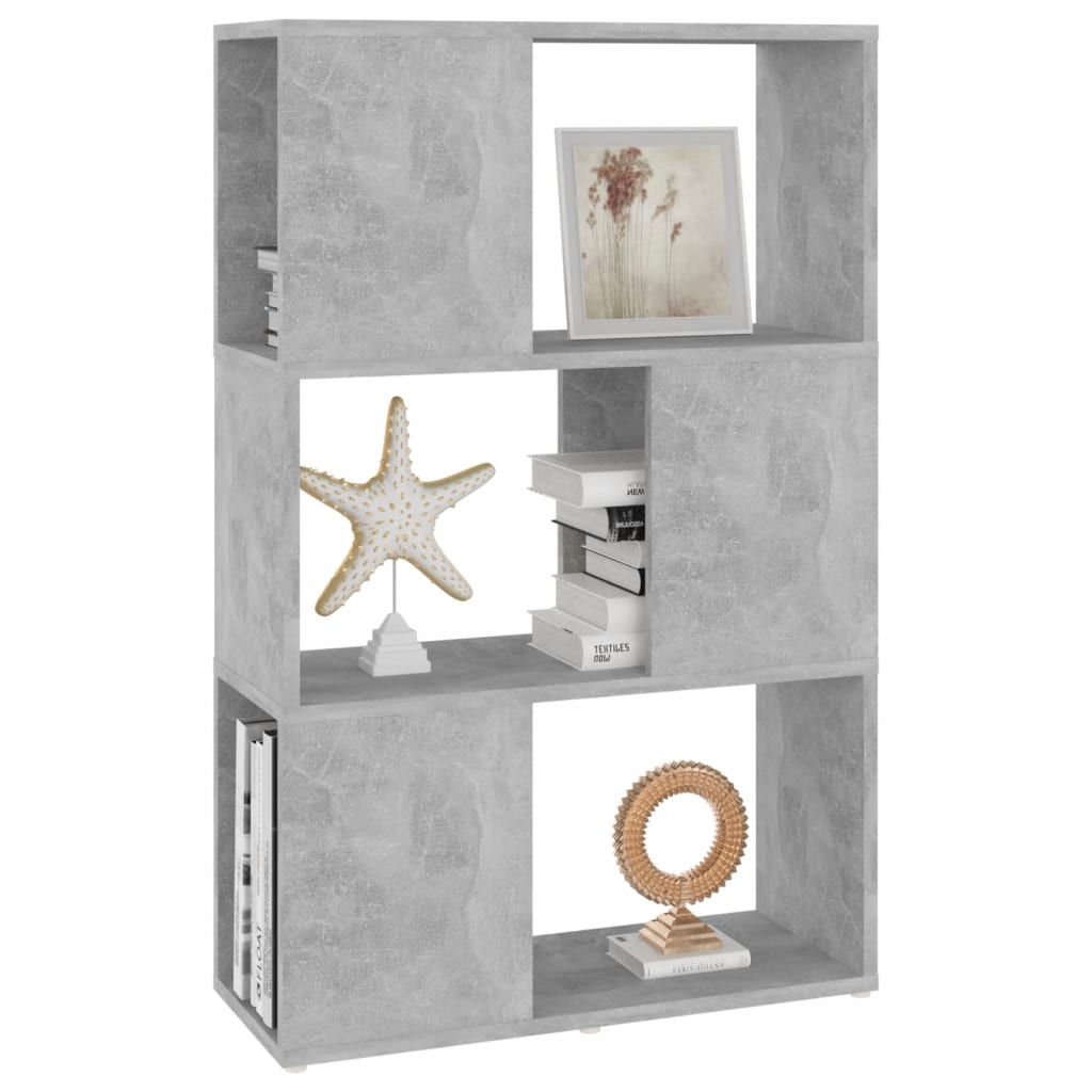 vidaXL Βιβλιοθήκη/Διαχωριστικό Χώρου Γκρι Σκυρ. 60x24x94εκ Μοριοσανίδα