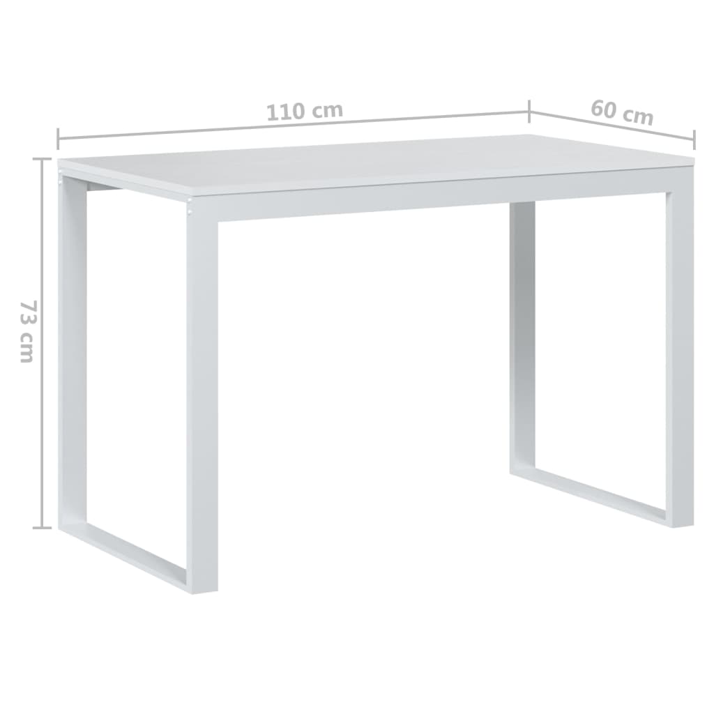 vidaXL Γραφείο Υπολογιστή Λευκό 110 x 60 x 73 εκ. από Μοριοσανίδα