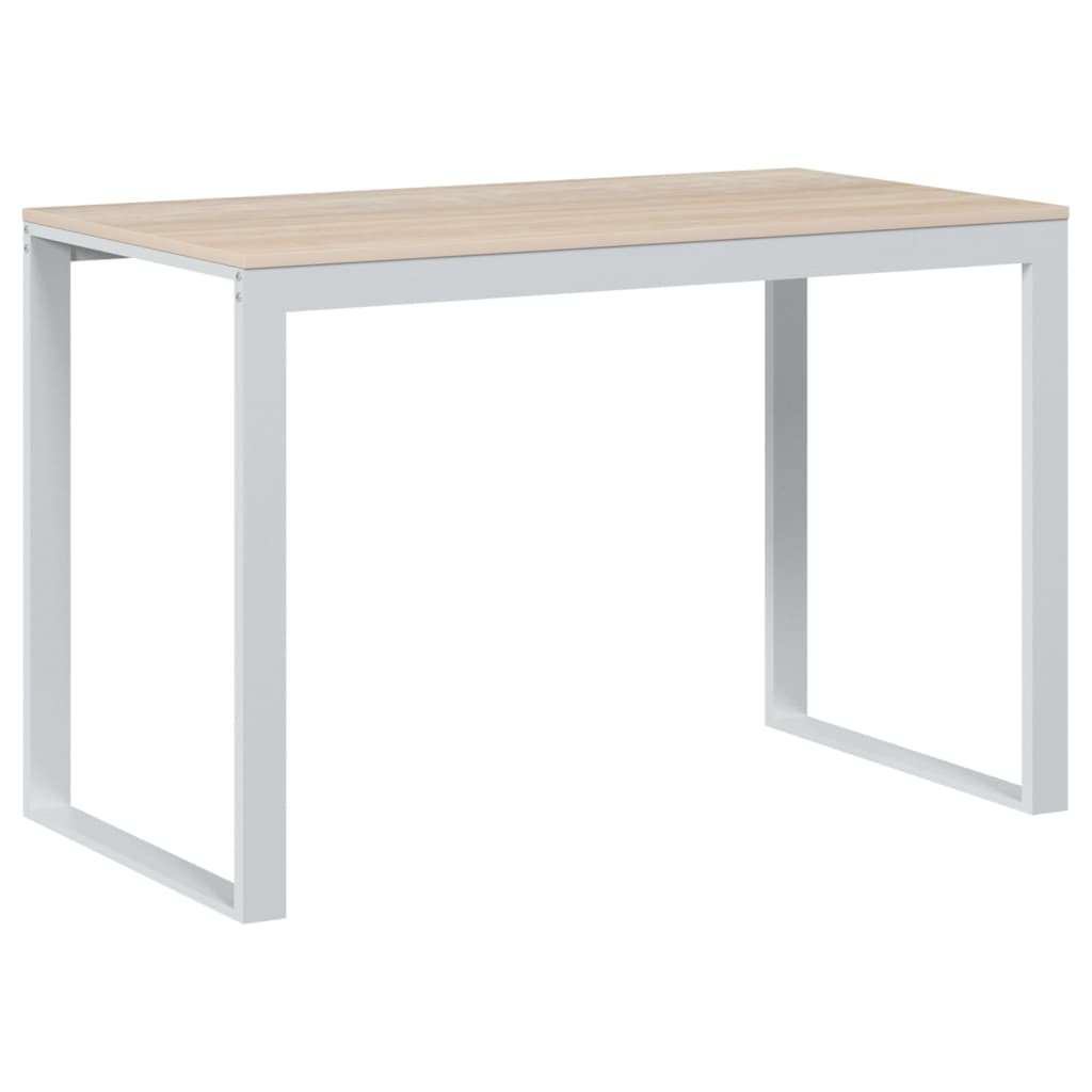 vidaXL Γραφείο Υπολογιστή Λευκό/Δρυς 110 x 60 x 73 εκ. από Μοριοσανίδα