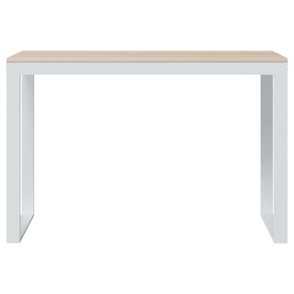 vidaXL Γραφείο Υπολογιστή Λευκό/Δρυς 110 x 60 x 73 εκ. από Μοριοσανίδα