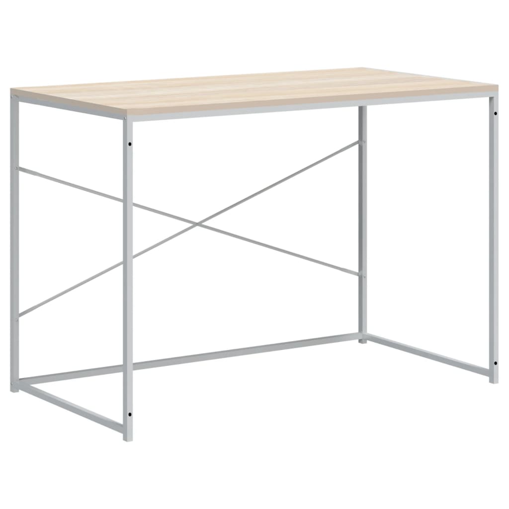 vidaXL Γραφείο Υπολογιστή Λευκό/Δρυς 110 x 60 x 70 εκ. Επεξ. Ξύλο
