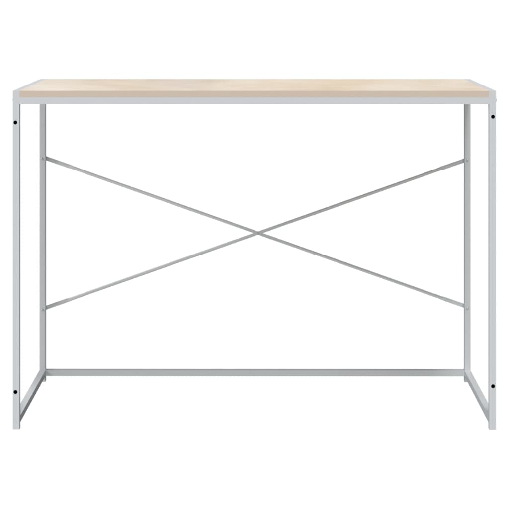 vidaXL Γραφείο Υπολογιστή Λευκό/Δρυς 110 x 60 x 70 εκ. Επεξ. Ξύλο