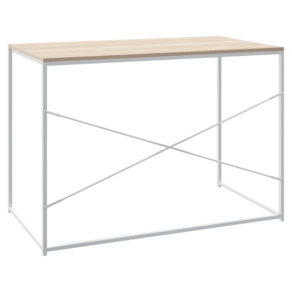 vidaXL Γραφείο Υπολογιστή Λευκό/Δρυς 110 x 60 x 70 εκ. Επεξ. Ξύλο