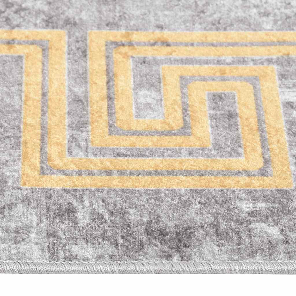 vidaXL Χαλί Πλενόμενο Αντιολισθητικό Γκρι 120 x 180 εκ.