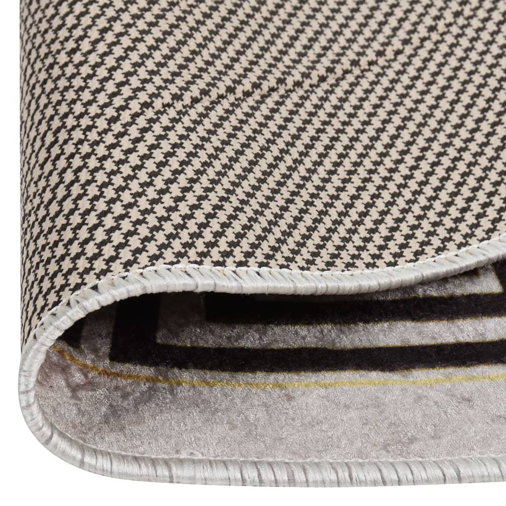 vidaXL Χαλί Πλενόμενο Αντιολισθητικό Ανοιχτό Μπεζ Ø 120 εκ.