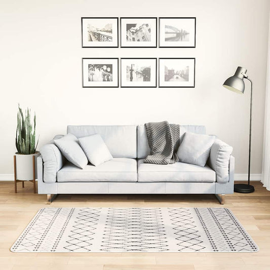 vidaXL Χαλί Πλενόμενο Αντιολισθητικό Μαύρο / Λευκό 80 x 150 εκ.