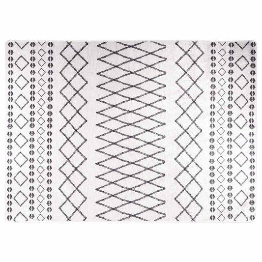 vidaXL Χαλί Πλενόμενο Μαύρο / Λευκό 120 x 180 εκ.