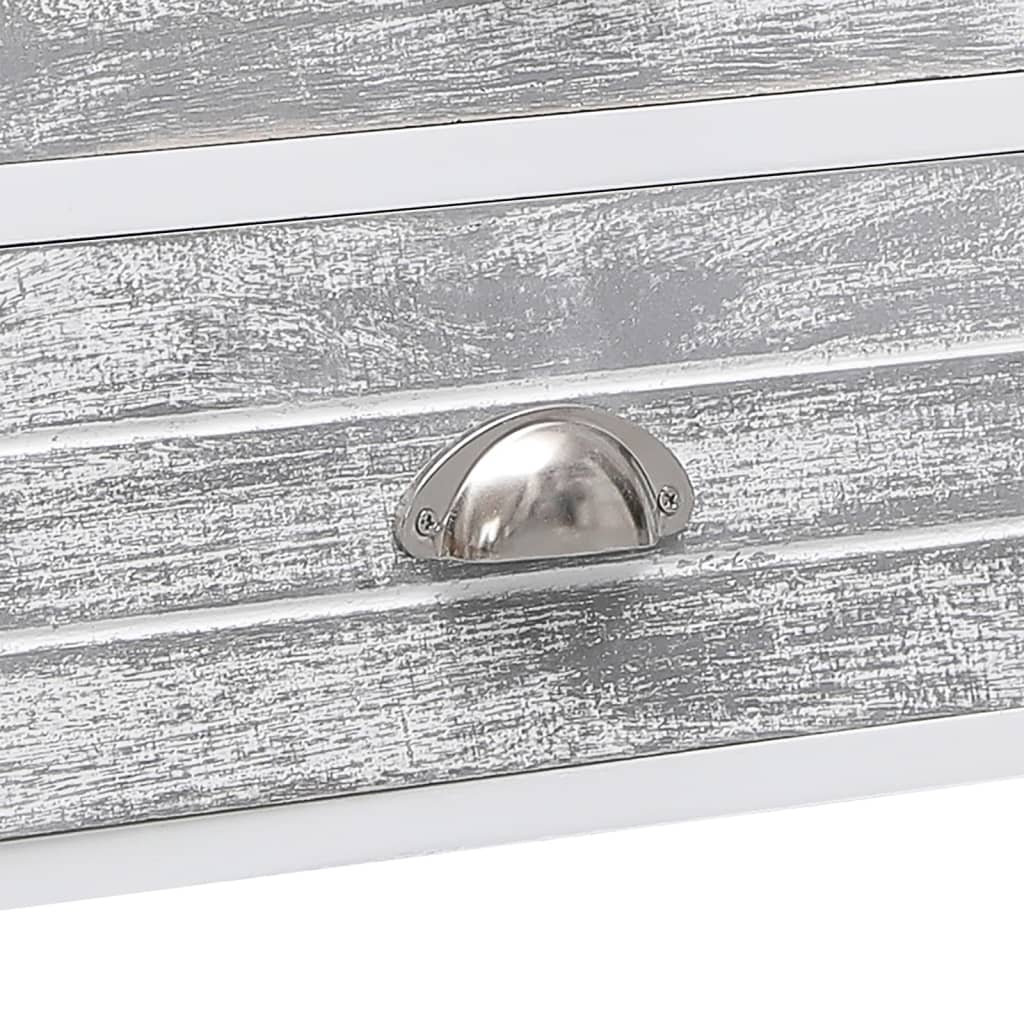 vidaXL Έπιπλο Τηλεόρασης Λευκό/Γκρι 108x30x40 εκ. Μασίφ Ξύλο Παυλώνιας